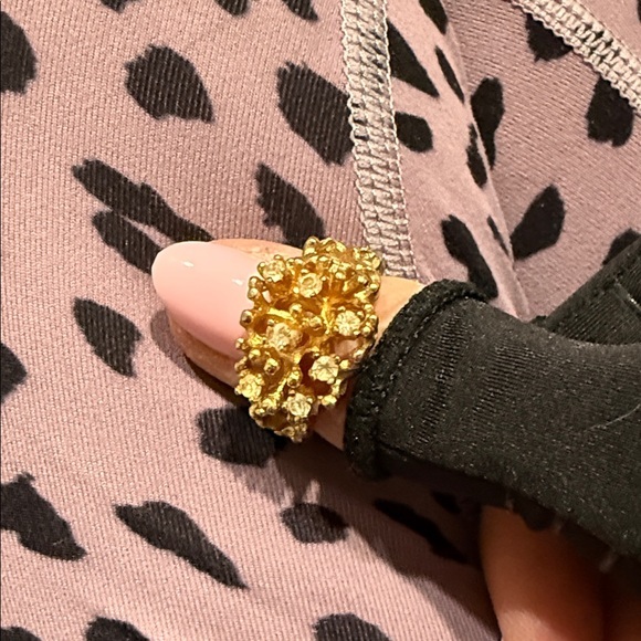 Vintage Jewelry - vintage gold-plated cocktail ring,